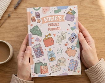 Planificador de presupuesto personalizado: planificador financiero, organizador de dinero, ahorros, registro de gastos, cuaderno de regalo para ella.