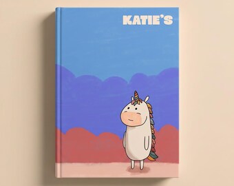 Personalisiertes Notizbuch mit Einhorn-Cover: Individuelles Name Blank Journal, Kreatives Schreiben Skizzenbuch