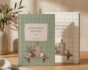 Rustikales personalisiertes Familienrezept-Tagebuch, Cottage Custom Kochbuch, Küchennotizbuch, Brautpartygeschenk