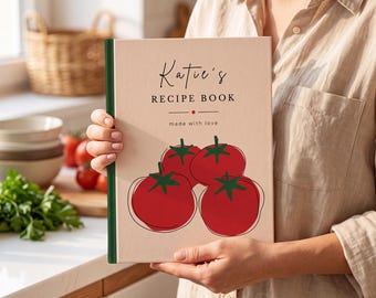 Personalisiertes Familienrezeptbuch, individuelles Kochbuch, handgezeichnetes Rezeptjournal, Einzugsgeschenk