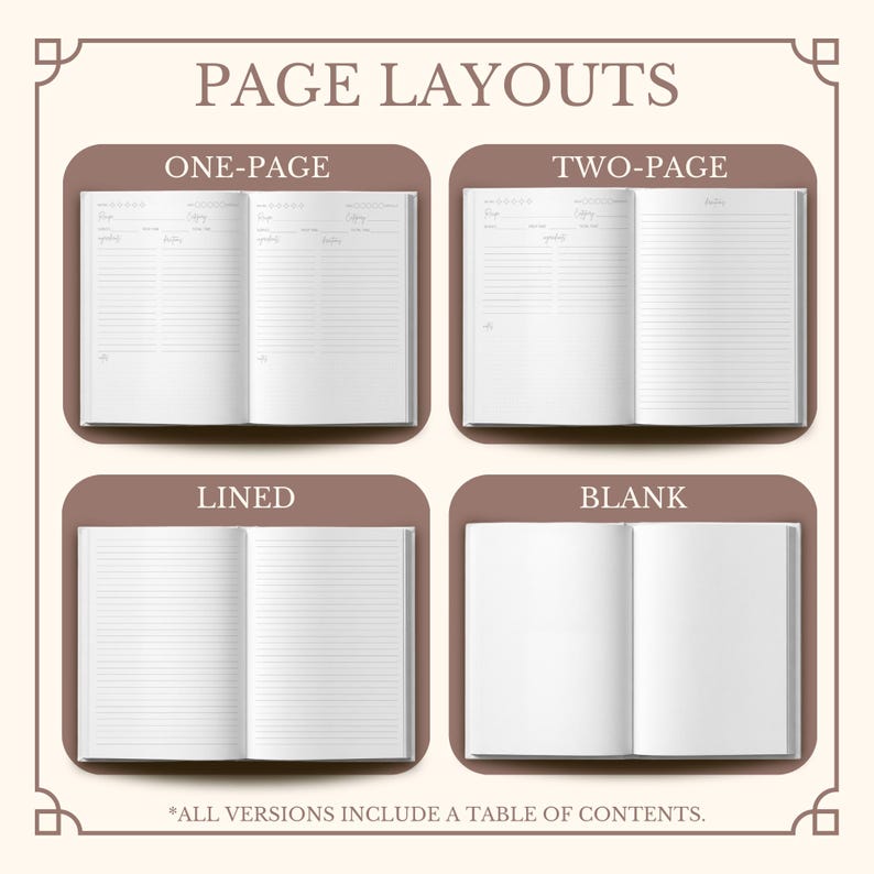 Custom Name Cookbook, Personalized Family Recipe Journal 7x10, Hand-drawn illustration image 2