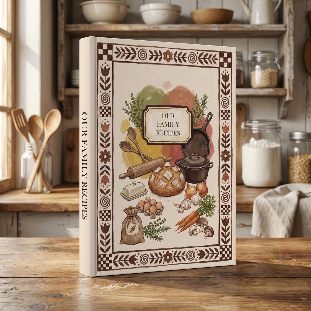 Personalized Rustic Kitchen Cookbook: Recipe Journal Blank Notebook ...
