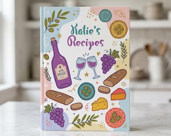 Cuaderno de recetas personalizado de inspiración francesa: Libro de cocina personalizado estilo bistró, regalo para mamá, ella