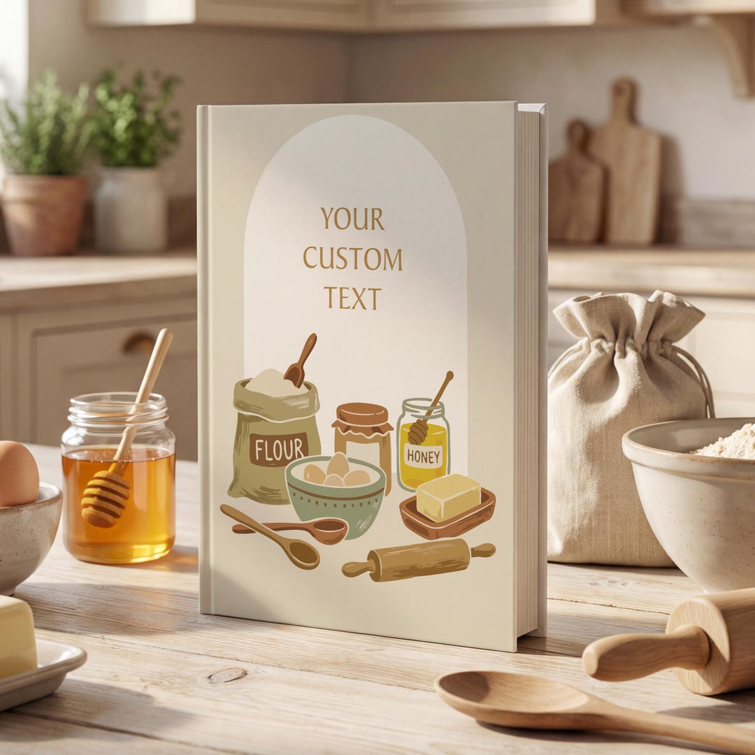 Personalized Rustic Cookbook: Baking Illustration Custom Family Recipe ...