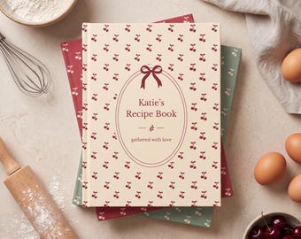 Personalisiertes Rezeptbuch, Kirsch-Rezeptjournal, individuelles Familienkochbuch, Geschenkideen für Brautpartys und Hochzeiten