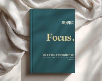 Personalized Focus Daily Planner A5, Minimalist Undated Productivity Journal