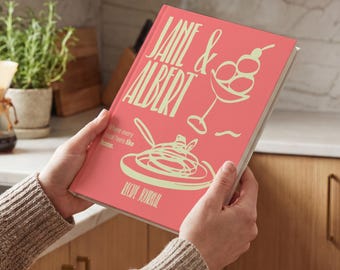Libro de cocina con nombre personalizado, diario de recetas familiares personalizado de 7 x 10, ilustración dibujada a mano