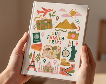 Planificador de viajes personalizado: Cuaderno de vacaciones, diario de aventuras, libro de registro de viajes.