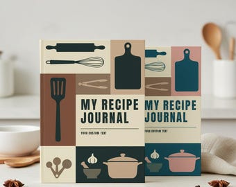 Libro de recetas personalizado, cuaderno de cocina retro, planificador de cocina minimalista moderno, regalo para mamá.