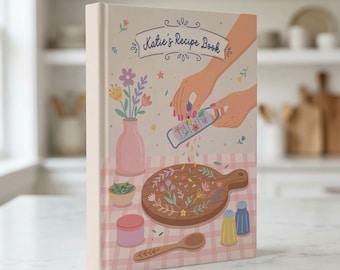 Libro de recetas personalizado: Libro de cocina de tapa dura con nombre personalizado, regalo de cocina para mamá, regalo para despedida de soltera