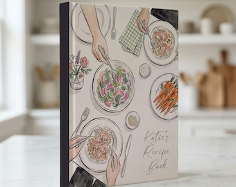 Libro de recetas personalizado, cuaderno de cocina a medida, elegante cuaderno de regalo para la cocina, libro para guardar recetas familiares.