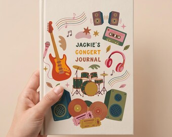 Diario de conciertos personalizado, agenda de festivales para amantes de la música, registro de recuerdos de conciertos.