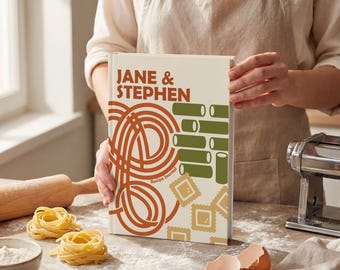 Personalized Pasta Recipe Journal: Modern Custom Name Spiral Cookbook, Kitchen Notebook, Couple Gifts