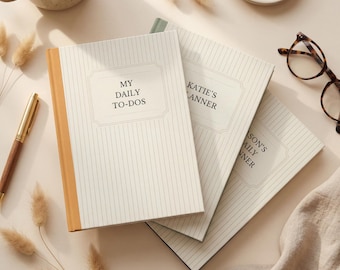 Custom Undated Daily Planner, Personalized Productivity Journal, A5 Agenda, Organizer Notebook, 3, 6, 12 Months