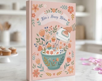 Cuaderno de recetas florales personalizado: Libro de recetas de repostería con nombre personalizado, cuaderno de repostería para reposteros caseros