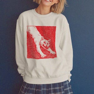 Kattensweater: trendy uniseks kattenliefhebbercadeau van katoenmix