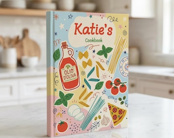 Libro de cocina personalizado con portada italiana: Cuaderno de recetas personalizado, regalo mediterráneo para mamá.