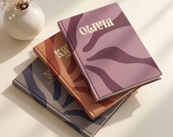 Personalisierter Retro Tages-, Wochen- und Monatsplaner, modernes abstraktes Produktivitäts-Journal, kundenspezifische Notizbuch-Geschenke für Geburtstag