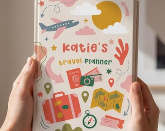 Agenda de vacaciones personalizada: Cuaderno planificador de viajes personalizado, regalo ideal para amantes de los viajes.