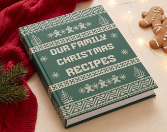 Individuell gestaltetes Weihnachtsrezeptbuch, personalisiertes Familienerbstück-Kochbuch, Erinnerungsstück für die Feiertage
