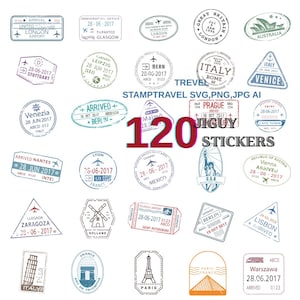 120 Travel Continents StampTravel PNG,SVG,JPG Stamp Svg Bundel, Passport Stamp, Postmark svg,Stamp clipart,Passport clipart, Stamps Tourism