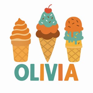 Custom Ice Cream Name PNG – Kids Shirt Digital Download