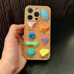 Handmade Rock Climbing Phone Case | Fun 3D Climbing Grip iPhone Cover for Climbers & Outdoor Lovers | Unique Gift