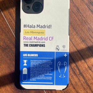 Real Madrid #HalaMadrid Football Phone Case – Custom Design with Club Achievements and Champions League Glory