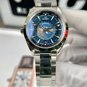 Omega Seamaster Aqua Terra Worldtimer Blue Dial 42mm Watch, Full Box - Paper - Tag
