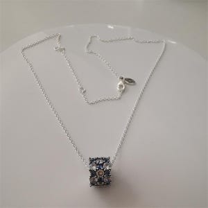 pandora transparent sparkling 925 silver beaded necklace