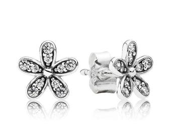 Pandora New Authentic 925 Sterling Silver Pink Daisy Flower Stud ...