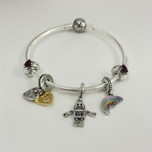 pandora s925 ale mechanical rainbow heart bracelet set