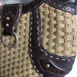 Brighton weave wicker leather brown handbag medium image 13