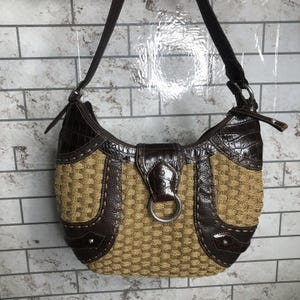 Brighton weave wicker leather brown handbag medium image 2