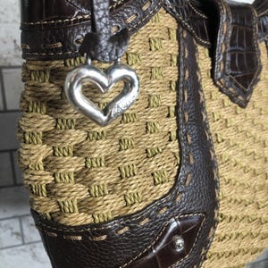 Brighton weave wicker leather brown handbag medium image 4