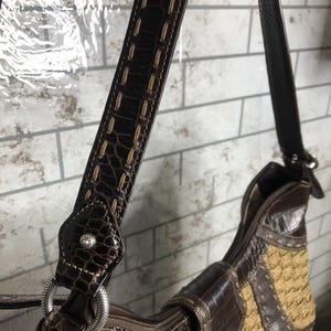 Brighton weave wicker leather brown handbag medium image 8