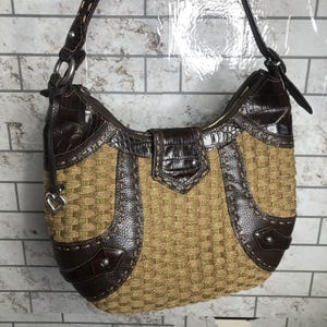 Brighton weave wicker leather brown handbag medium image 3