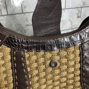 Brighton weave wicker leather brown handbag medium image 5