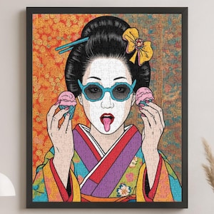 Chocolate Ice Cream Elegance –  jigsaw puzzle Red Maiko Japanese Puzzle (252,520 pcs)-Maiko Icecream02