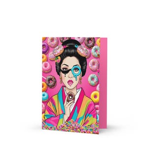 Neon Frosted Beauty / Greeting card / Japanese Pop Culture Donut Greeting card / Premium Edition