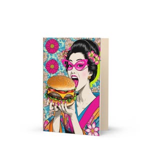 Flavors of Japan / Grußkarte / Maiko Cheeseburger Kunst Grußkarte / Premium Kunst Edition