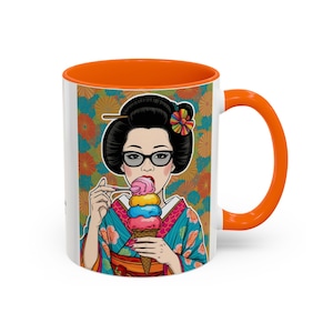 Taza de arte japonés "Triple Scoop Joyride" / "Whimsical Maiko" (11 oz) - Maiko Icecream05