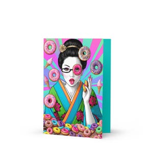 Blossom & Glaze / Cartão de felicitações / Cartão de felicitações Maiko Donut japonês retrô / Art Pop Pastcard Premium Art Edition
