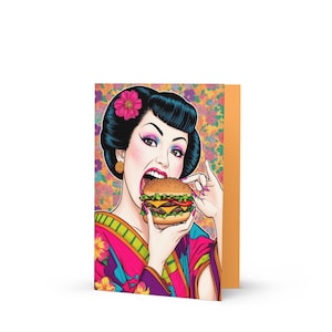 Maiko Burger Parade / Grußkarte / Japanische Pop Art Grußkarte / Premium Art Edition / Grußkarte Geschenk