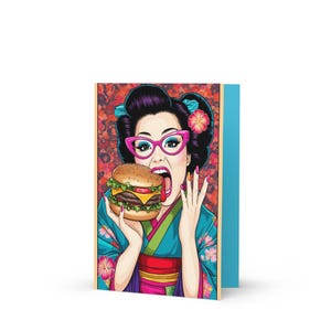 Maiko Burger Parade / Grußkarte / Japanische Pop Art Grußkarte / Premium Art Edition / Grußkarte Geschenk