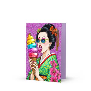 Sweet Kyoto Pop / Grußkarte / Maiko Ice Cream Grußkarte / Premium Japanisch für Grußkartensammler / Premium Art Edition