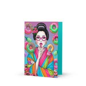 Sweet Sakura Glaze / Cartão de felicitações / Cartão de felicitações Retro Maiko Donut / Edição Premium