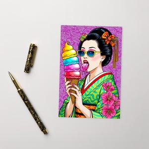 Sweet Kyoto Pop / Standard Postkarte / Maiko Eiscreme Postkarte / Premium Japan für Postkartensammler / Premium Art Edition