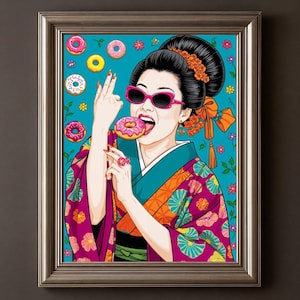 スプリンクルファンタジー / レトロな日本のポップアート / 芸者アイスクリームポスター / インスタントダウンロード / 日本のアートギフト - プレミアムシリーズ