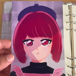 Artwork Title “Pop In Girl”, inspired by Kana Arima, Mini Art Print, A6 Artwork, for Wall Art or Room Decor | MoonCath Art
